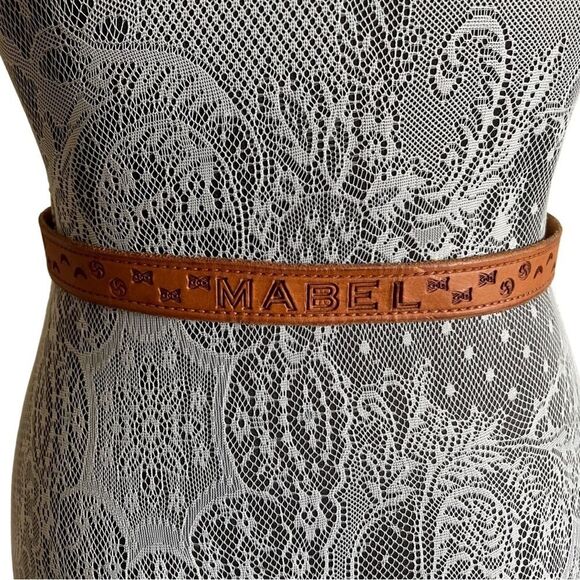 VINTAGE Signed Al Stohlman Hand Tooled Spell Out “Mabel” Leather Belt - Picture 1 of 7